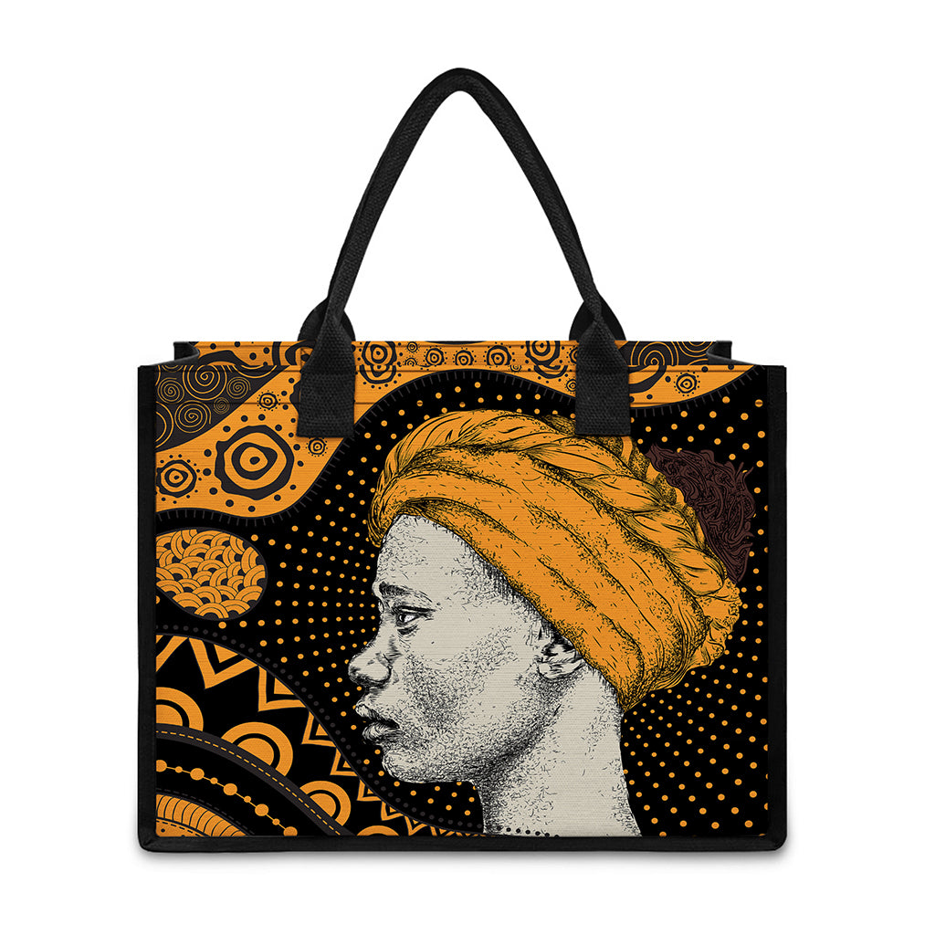 Tribal African Girl Print Canvas Tote Bag