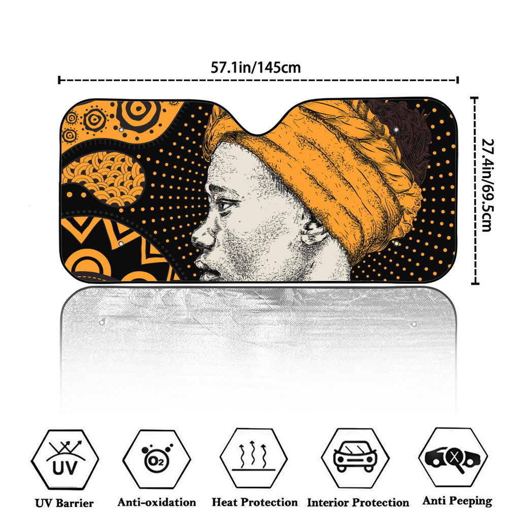 Tribal African Girl Print Car Windshield Sun Shade