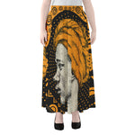 Tribal African Girl Print Chiffon Maxi Skirt