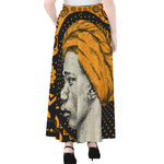 Tribal African Girl Print Chiffon Maxi Skirt