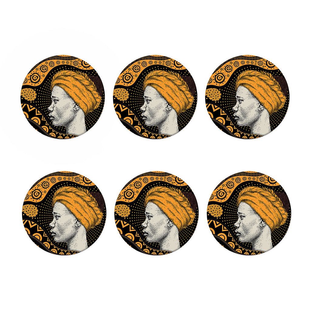 Tribal African Girl Print Coaster Set