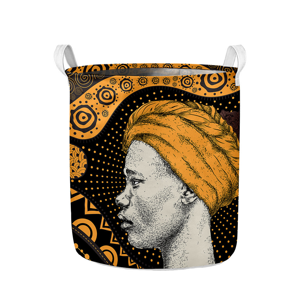 Tribal African Girl Print Collapsible Laundry Basket