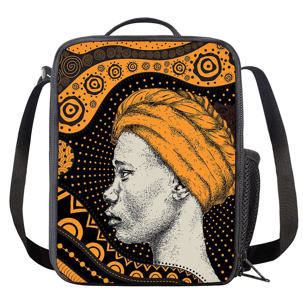 Tribal African Girl Print Crossbody Lunch Bag