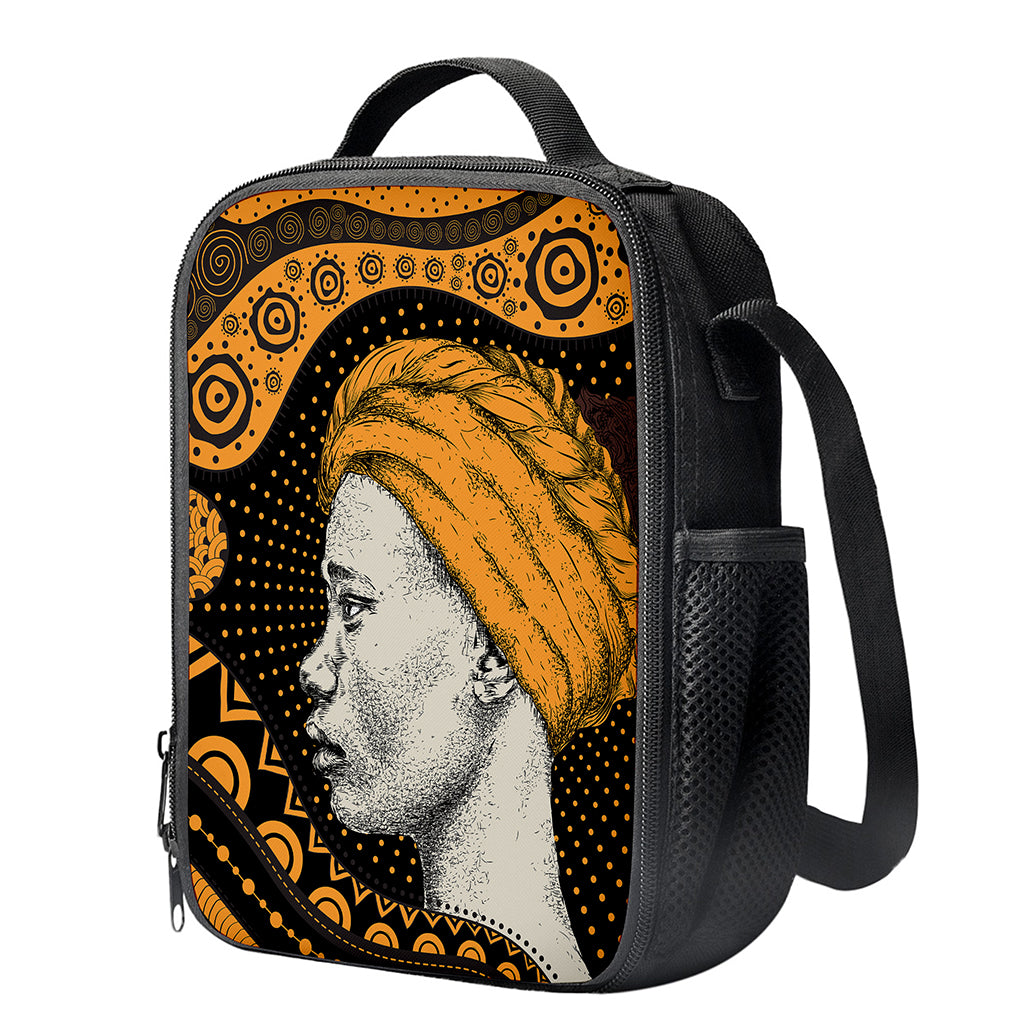 Tribal African Girl Print Crossbody Lunch Bag