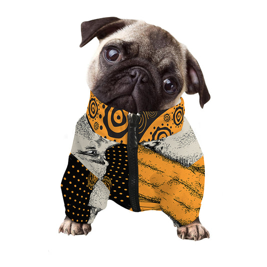 Tribal African Girl Print Dog Zip Up Jacket
