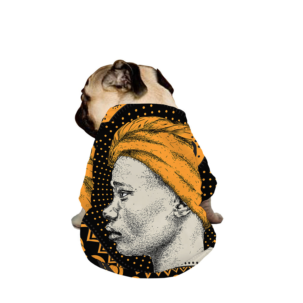 Tribal African Girl Print Dog Zip Up Jacket