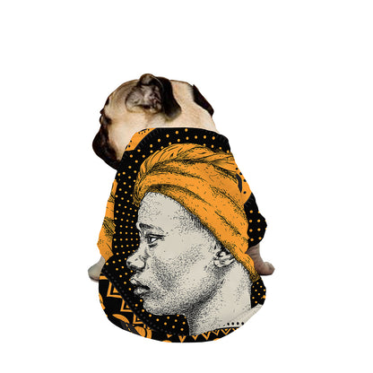 Tribal African Girl Print Dog Zip Up Jacket