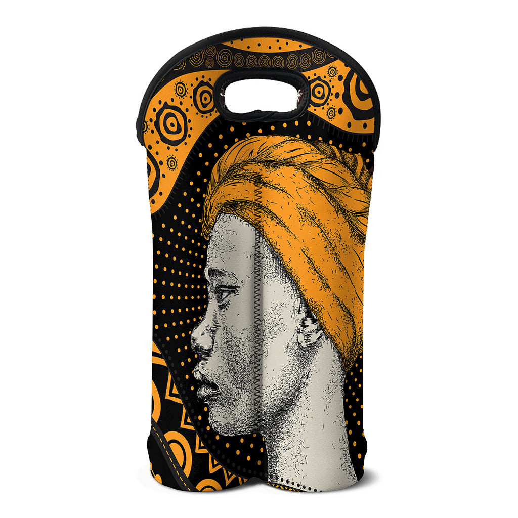 Tribal African Girl Print Double Neoprene Wine Tote