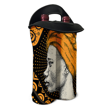 Tribal African Girl Print Double Neoprene Wine Tote