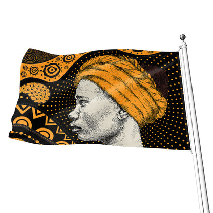 Tribal African Girl Print Flag