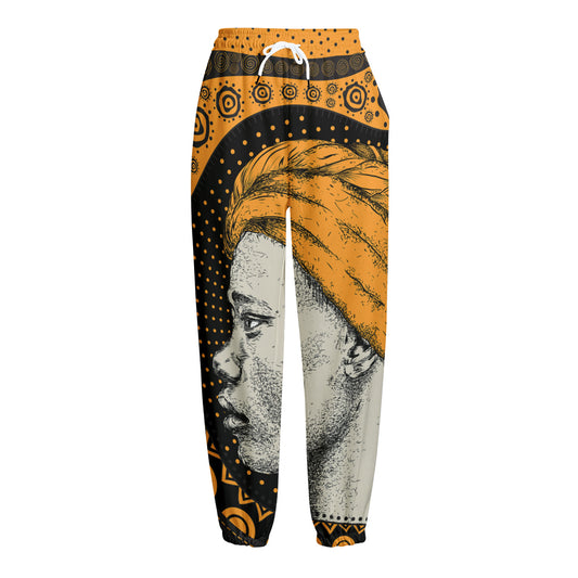 Tribal African Girl Print Fleece Lined Knit Pants