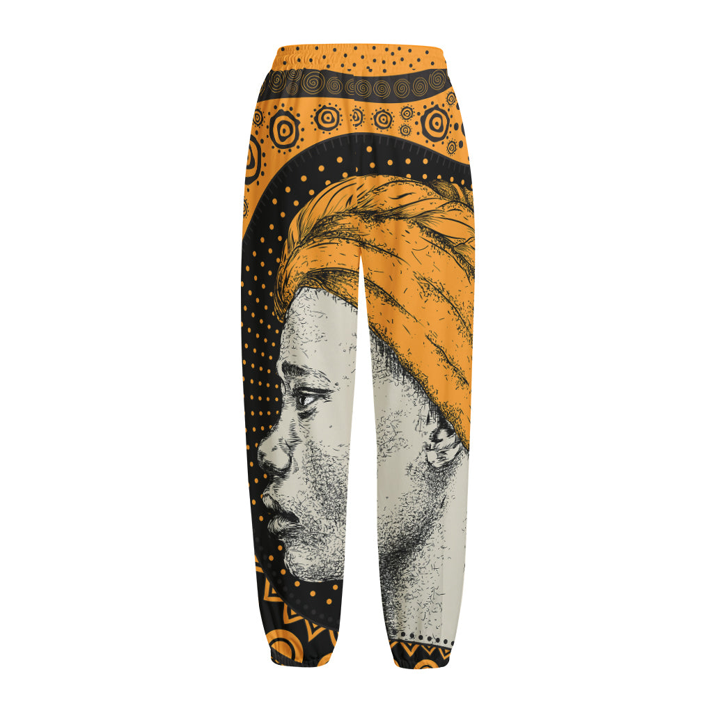 Tribal African Girl Print Fleece Lined Knit Pants