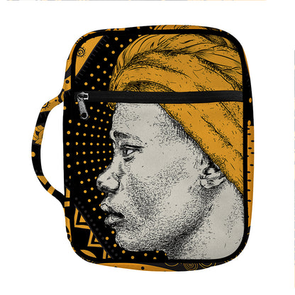 Tribal African Girl Print Front Pocket Bible Bag