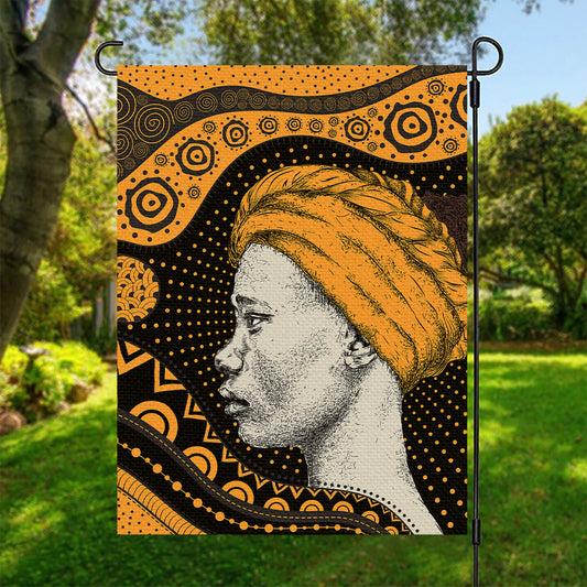 Tribal African Girl Print Garden Flag