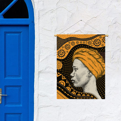 Tribal African Girl Print Garden Flag