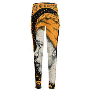 Tribal African Girl Print High-Waisted Pocket Leggings