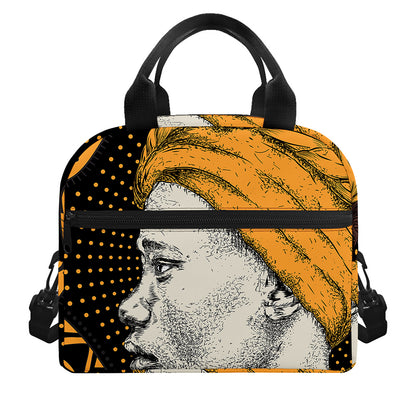 Tribal African Girl Print Insulated Lunch Bag