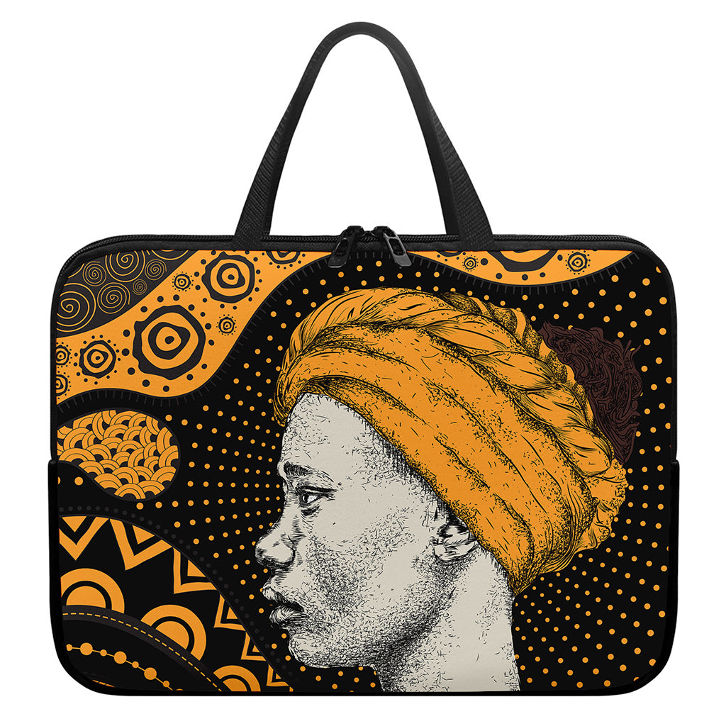 Tribal African Girl Print Laptop Sleeve With Handle