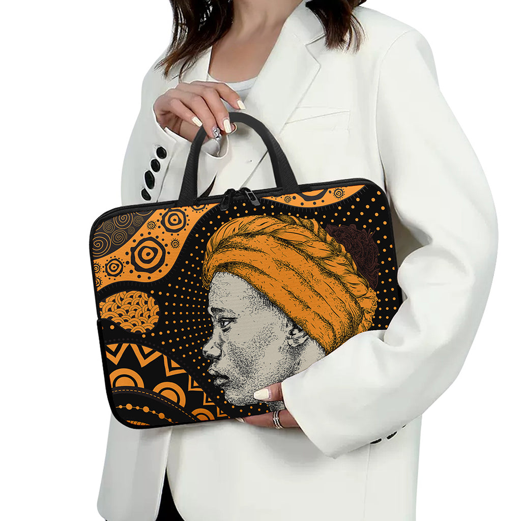 Tribal African Girl Print Laptop Sleeve With Handle