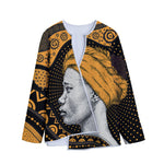 Tribal African Girl Print Long Sleeve Short Coat