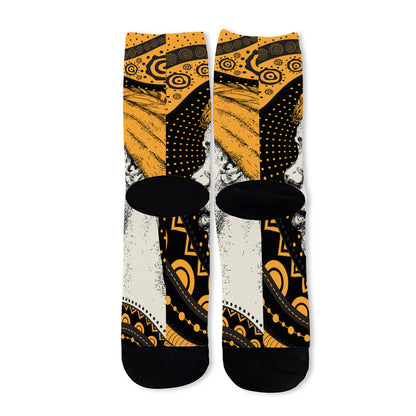 Tribal African Girl Print Long Socks