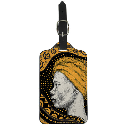 Tribal African Girl Print Luggage Tag