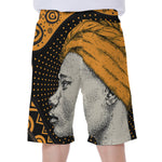 Tribal African Girl Print Men's Beach Shorts