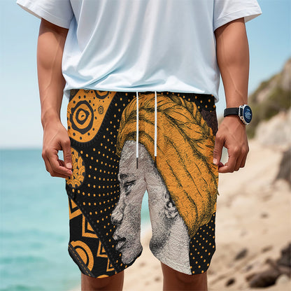 Tribal African Girl Print Men's Cargo Shorts