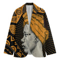 Tribal African Girl Print Men's Cotton Blazer