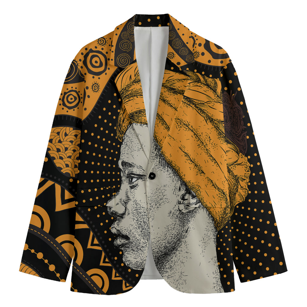 Tribal African Girl Print Men's Cotton Blazer