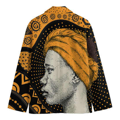 Tribal African Girl Print Men's Cotton Blazer