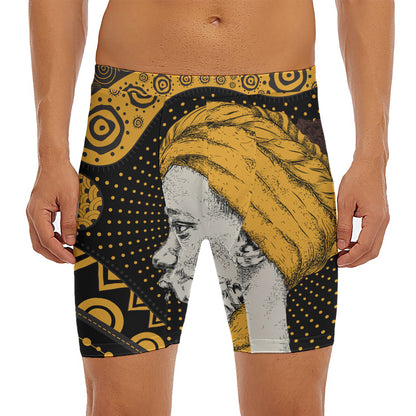 Tribal African Girl Print Men's Long Boxer Briefs