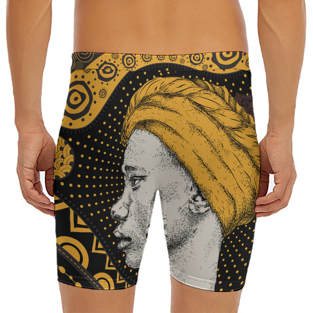 Tribal African Girl Print Men's Long Boxer Briefs