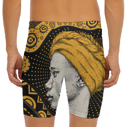 Tribal African Girl Print Men's Long Boxer Briefs