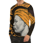 Tribal African Girl Print Men's Long Sleeve Rash Guard