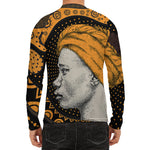 Tribal African Girl Print Men's Long Sleeve Rash Guard