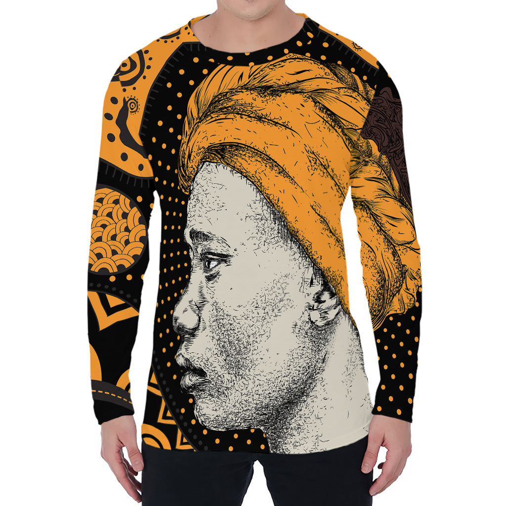 Tribal African Girl Print Men's Long Sleeve T-Shirt