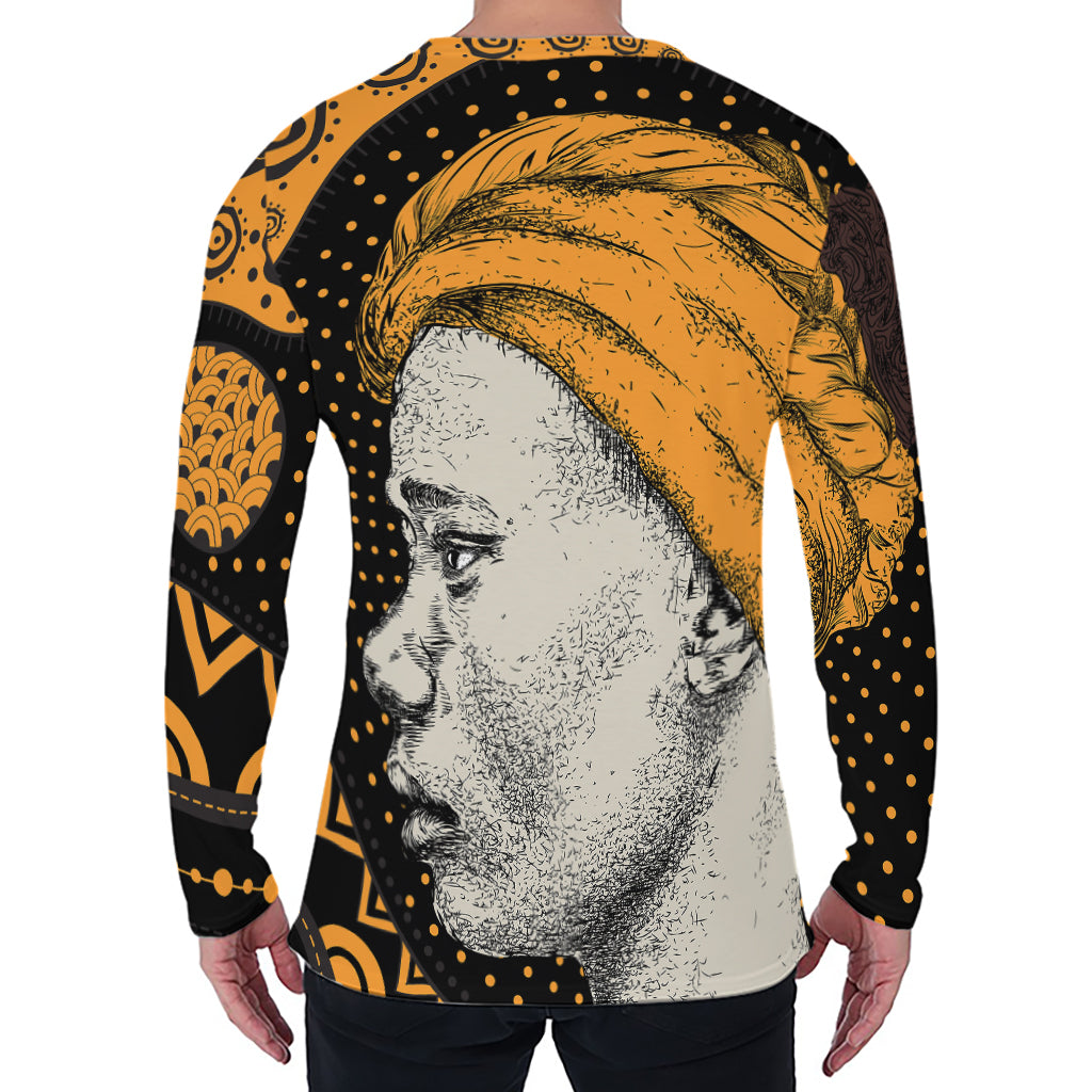 Tribal African Girl Print Men's Long Sleeve T-Shirt