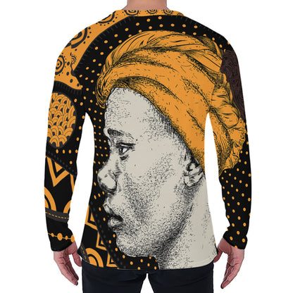 Tribal African Girl Print Men's Long Sleeve T-Shirt