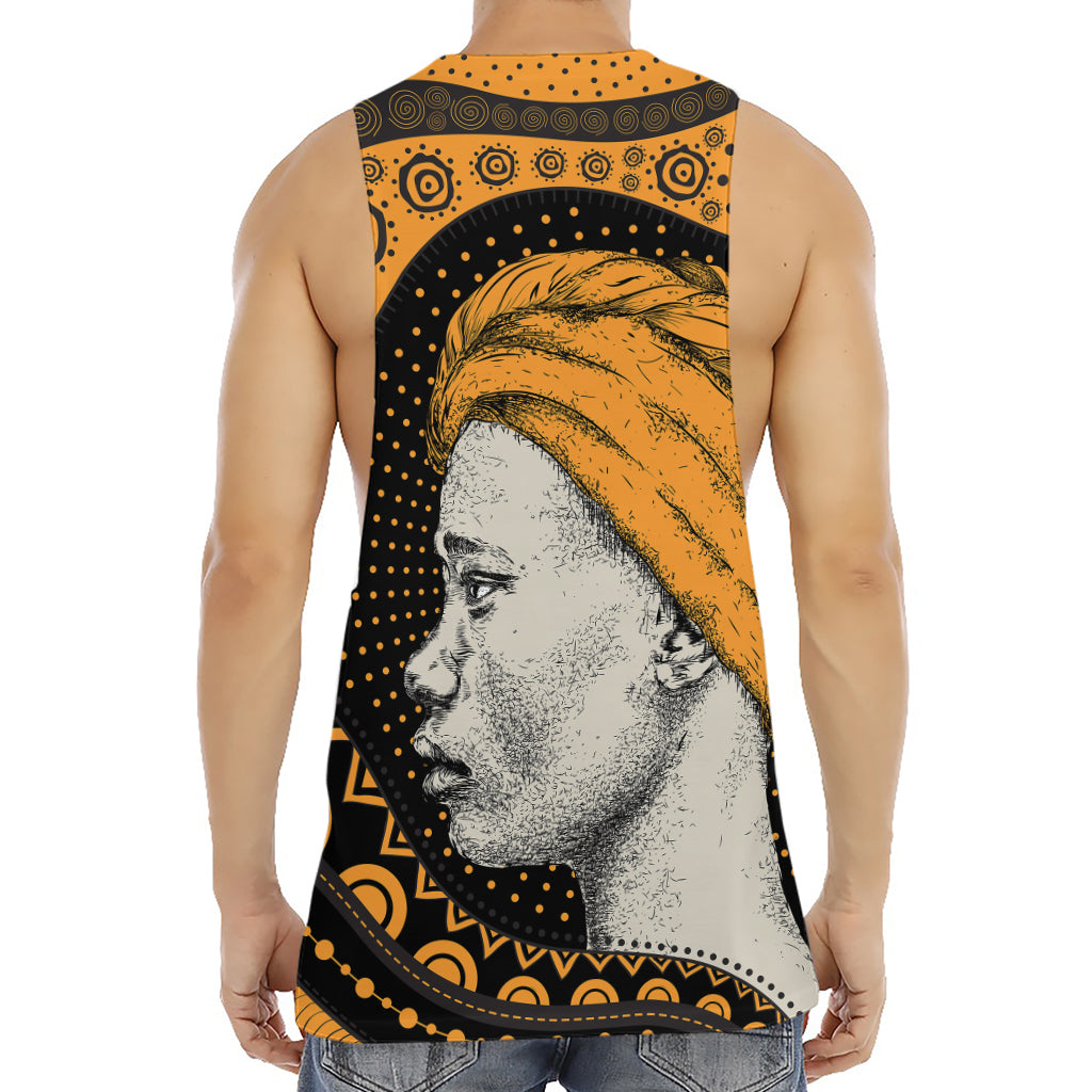Tribal African Girl Print Men's Muscle Tank Top