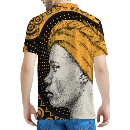 Tribal African Girl Print Men's Polo Shirt