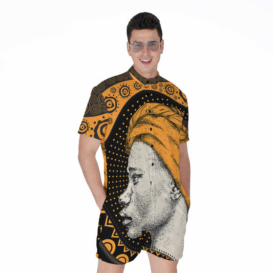 Tribal African Girl Print Men's Rompers