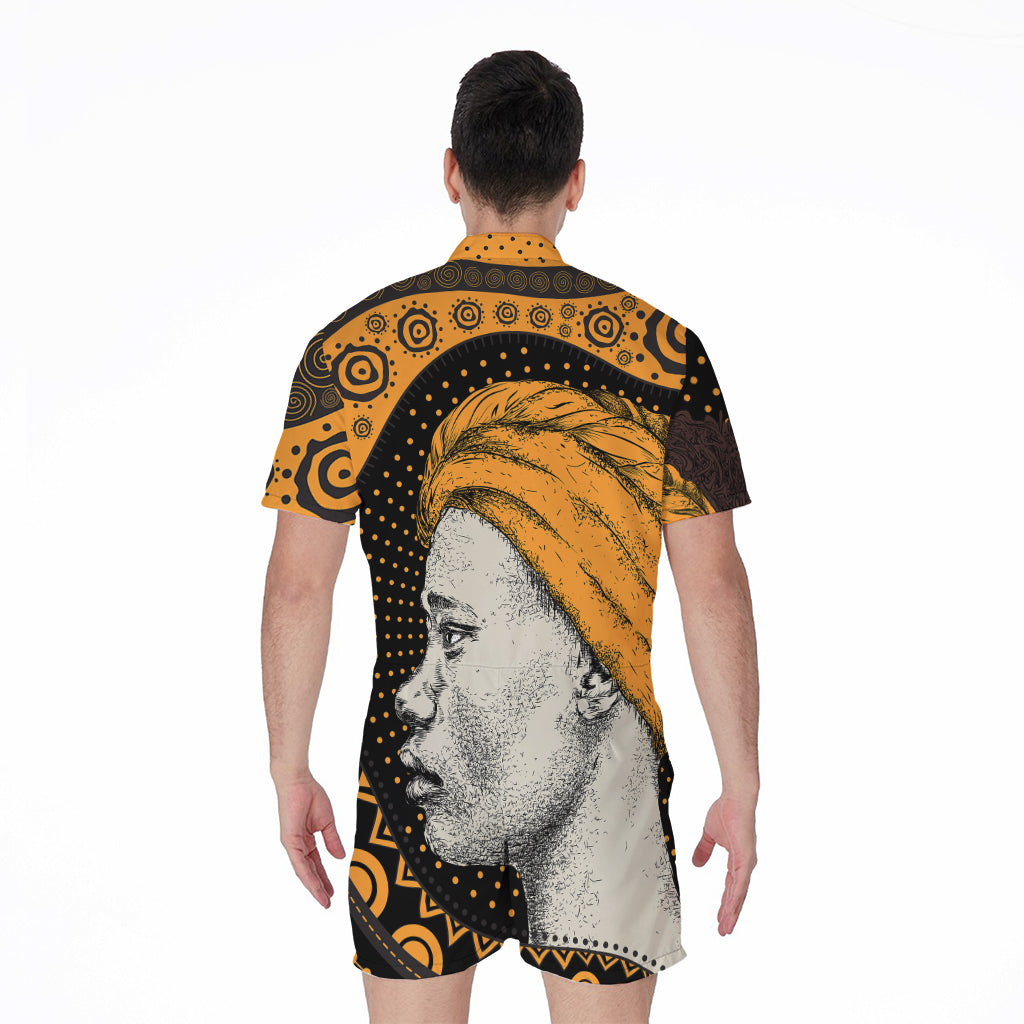 Tribal African Girl Print Men's Rompers
