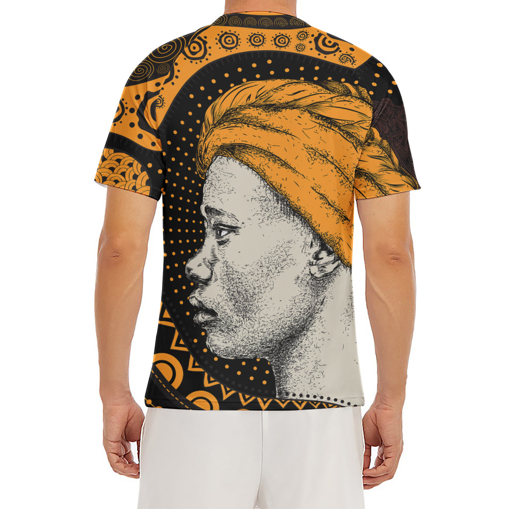 Tribal African Girl Print Men's Short Sleeve Rash Guard