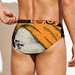 Tribal African Girl Print Men's Swim Briefs