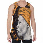 Tribal African Girl Print Men's Velvet Tank Top