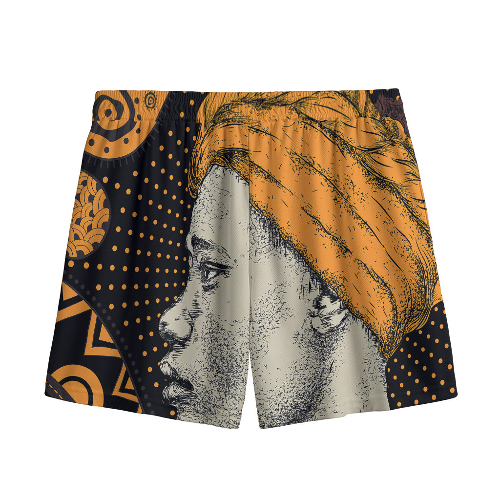 Tribal African Girl Print Mesh Shorts