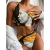 Tribal African Girl Print One Shoulder Bikini Top