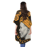 Tribal African Girl Print Open Front Beach Cover Up