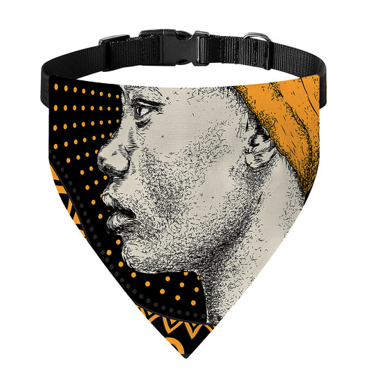 Tribal African Girl Print Over The Collar Dog Bandana